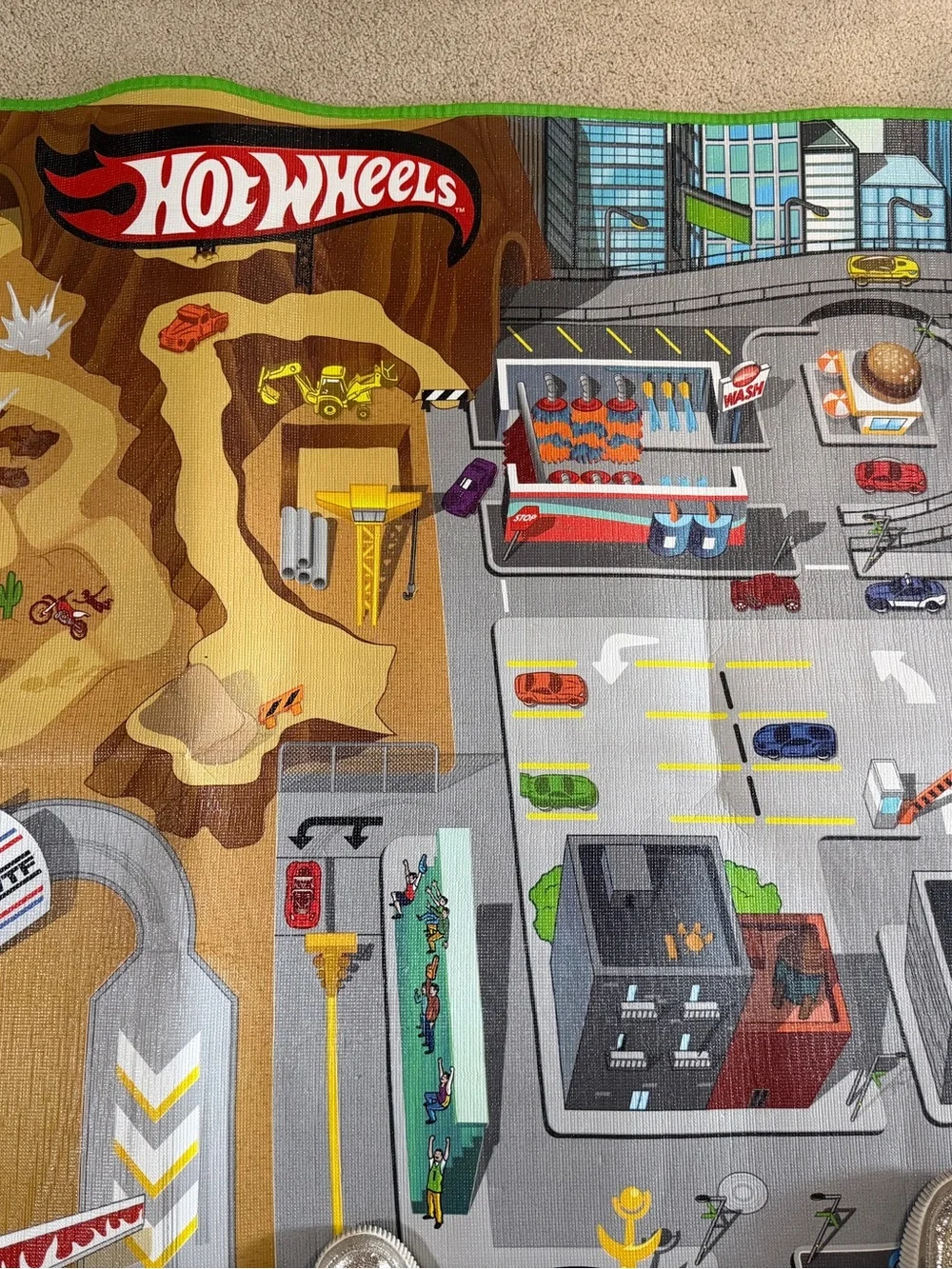 Hot Wheels Play Rug - Green-Trim Racing Adventure